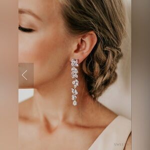 Sweetv Bridal Collection Chandelier Earrings Silver